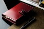 Preview: Pocket Design Diary Mini für das Jahr 2025, Cambridge Top Grain Leder, rot