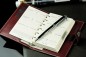 Preview: Pocket Design Diary Mini für das Jahr 2026, Cambridge Top Grain Leder, rot