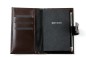 Preview: Pocket Notizbuch "WINE NOTES" (auswechselbar) mit Druckknopf, CAMBRIDGE Top Grain Leder dunkelbraun