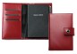 Preview: Pocket Notizbuch "TRAVEL NOTES" (auswechselbar) mit Druckknopf, CAMBRIDGE Top Grain Leder rot