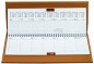 Preview: Tischquerkalender (auswechselbar) für 2027 - Cambridge Top Grain Leder hellbraun