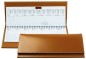 Preview: Tischquerkalender (auswechselbar) für 2027 - Cambridge Top Grain Leder hellbraun