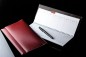 Preview: Tischquerkalender (auswechselbar) für 2025 + 2026 - Cambridge Top Grain Leder rot