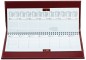 Preview: Tischquerkalender (auswechselbar) für 2027 - Cambridge Top Grain Leder rot