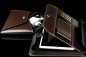 Preview: Manager Orgamappe DIN A4 mit Tablethalterung und optionaler Zubehörtasche CAMBRIDGE Top Grain Leder dunkelbraun