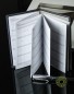 Preview: Leporello Faltkalender 2025 + 2026 in ECO APPLE LEATHER Lederimitat dunkelblau