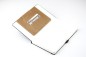 Preview: Magnetischer Smartphone-und Stiftehalter für Notizbücher SAFFIANO hellbraun metallic