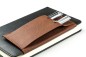 Preview: Magnetischer Stiftehalter DUO für Notizbücher SAFFIANO braun