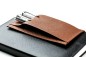 Preview: Magnetischer Stiftehalter DUO für Notizbücher SAFFIANO braun
