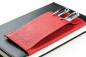 Preview: Magnetischer Stiftehalter DUO für Notizbücher SAFFIANO rot