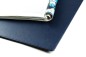 Preview: Exclusive Schreibunterlage  60 x 40 cm aus veganem Lederimitat blau  - made in Germany