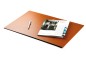 Preview: Exclusive Schreibunterlage  60 x 40 cm aus veganem Lederimitat hellbraun  - made in Germany