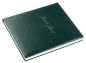 Preview: Gästebuch 20 x 24 cm aus veganem Lederimitat NOVAPELL grün - mit hochwertiger Goldfolienprägung GUEST BOOK