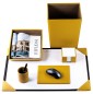 Preview: Schreibtisch Set "YELLOW" 6-teilig PREMIUM LEDER BOXCALF gelb | SONDEREDITION