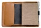 Preview: Pocket Notizbuch PREMIUM LEDER BOXCALF cuoiobraun (glatt) inclusive Drehkugelschreiber ART DECO