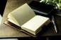 Preview: Pocket Notizbuch PREMIUM LEDER BOXCALF cuoiobraun (glatt) inclusive Drehkugelschreiber ART DECO