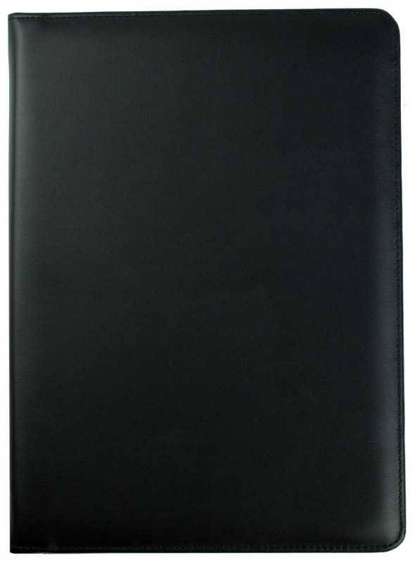 RV-Schreibmappe DIN A4 mit iPad Fach PREMIUM LEDER BOXCALF schwarz (glatt)