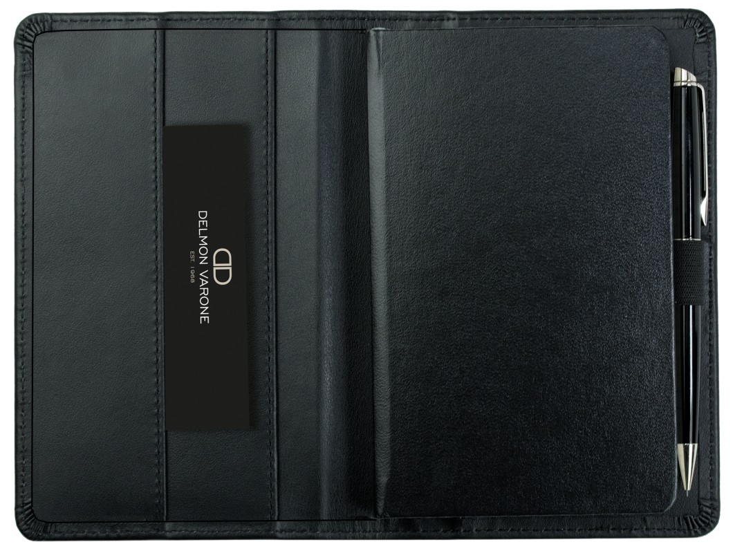 Pocket Kalenderbuch DIN A6 2027 PREMIUM LEDER BOXCALF schwarz (glatt)