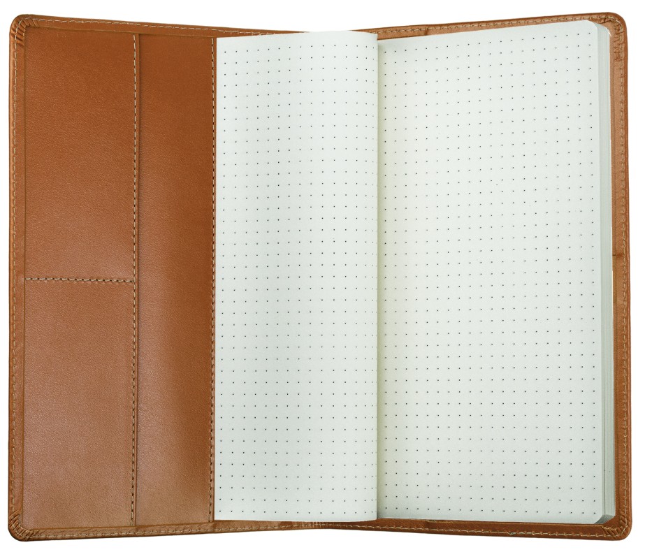 Notizbuch DIN A5 schmal | Echtleder | BOXCALF hellbraun