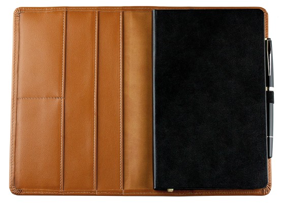 Notizbuch cirka DIN A5 (auswechselbar) PREMIUM LEDER BOXALF cuoiobraun (glatt)
