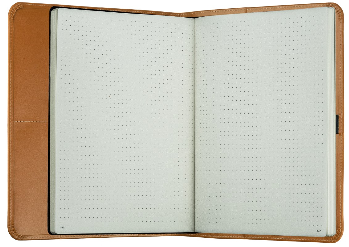 Notizbuch DIN B5+ | Echtleder | BOXCALF hellbraun