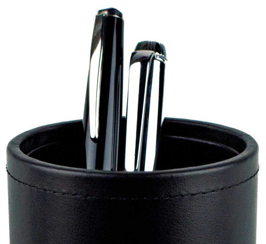 Stifteköcher PREMIUM LEDER BOXCALF schwarz (glatt)