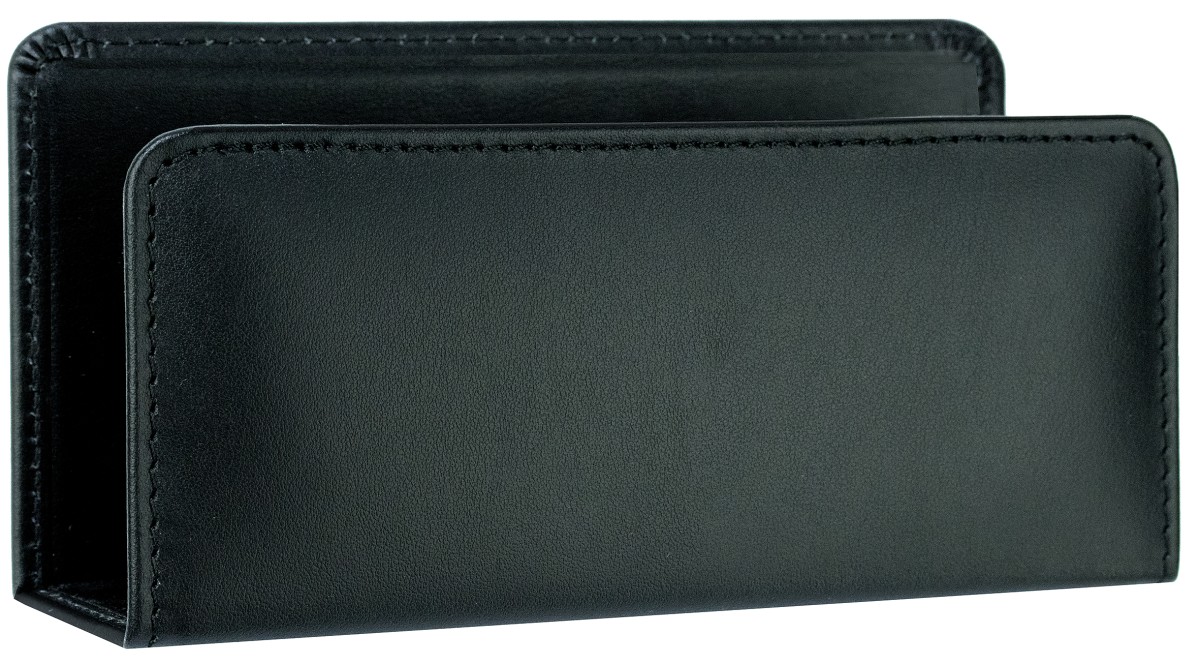 Briefständer PREMIUM LEDER BOXCALF schwarz (glatt)