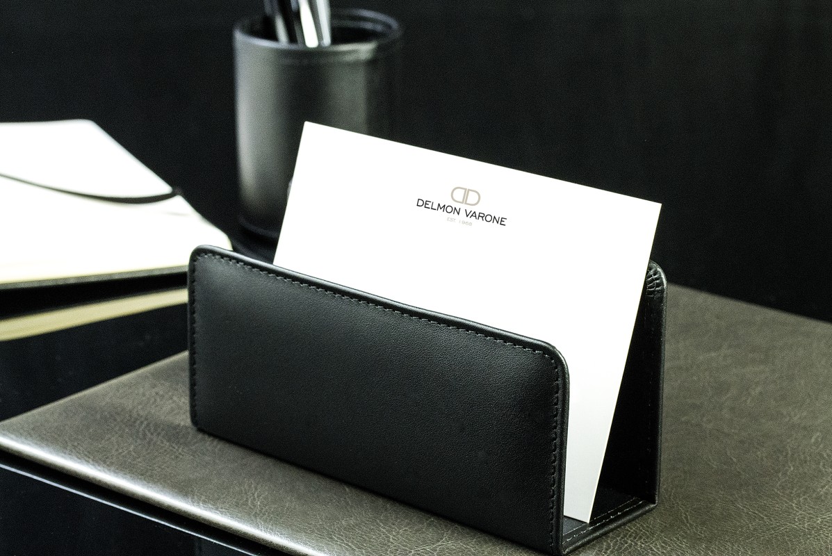 Briefständer PREMIUM LEDER BOXCALF schwarz (glatt)