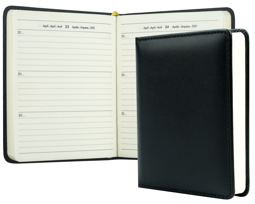 3 Jahreskalender (vergleichend) PREMIUM LEDER BOXCALF schwarz (glatt)