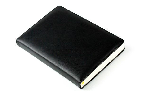 Preview: 5 Jahreskalender (vergleichend) PREMIUM LEDER BOXCALF schwarz (glatt)