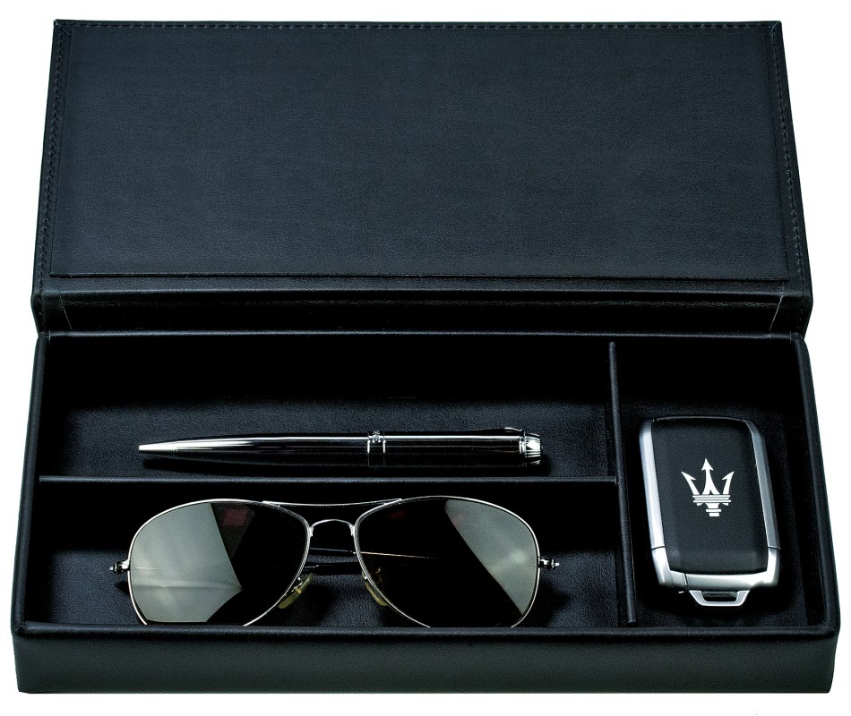 Ablagekasten mit Deckel PREMIUM LEDER BOXCALF schwarz (glatt)