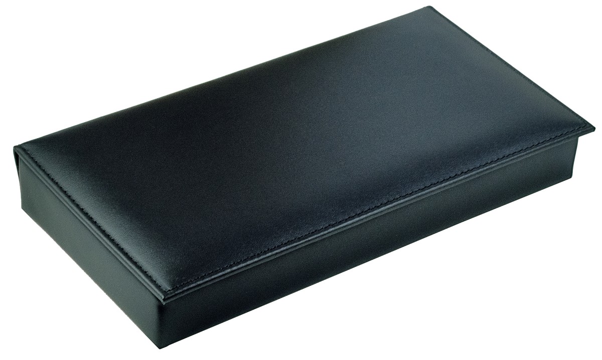 Ablagekasten mit Deckel PREMIUM LEDER BOXCALF schwarz (glatt)