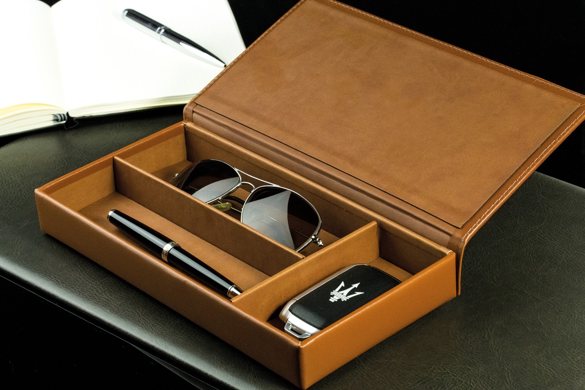 Ablagekasten mit Deckel PREMIUM LEDER BOXCALF cuoiobraun (glatt)