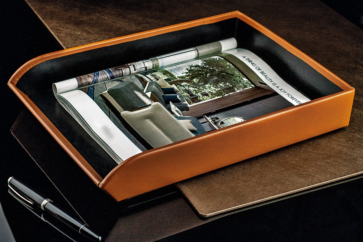 Briefablagekasten PREMIUM LEDER BOXCALF cuoiobraun (glatt)