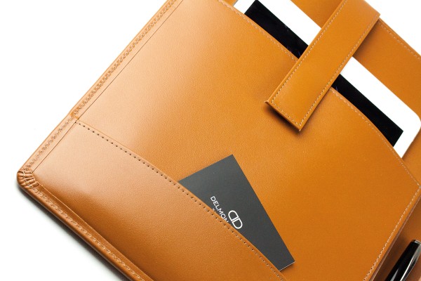 Preview: Schreibmappe DIN A4 PREMIUM LEDER BOXCALF cuoiobraun (glatt)