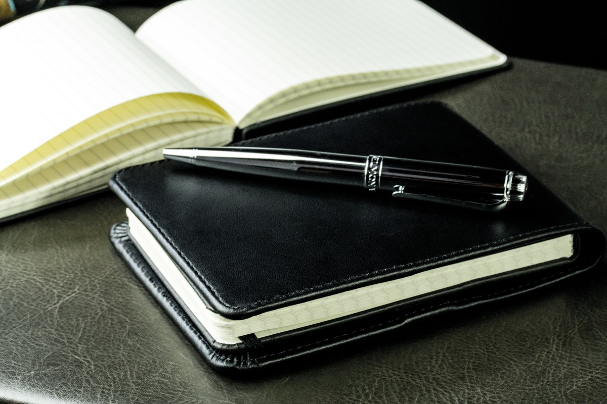 Notizblock Pocket Format | Echtleder | BOXCALF schwarz