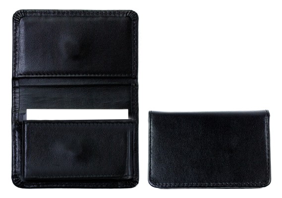 Visitenkartenetui XXL mit Magnetverschluß PREMIUM LEDER BOXCALF schwarz (glatt)
