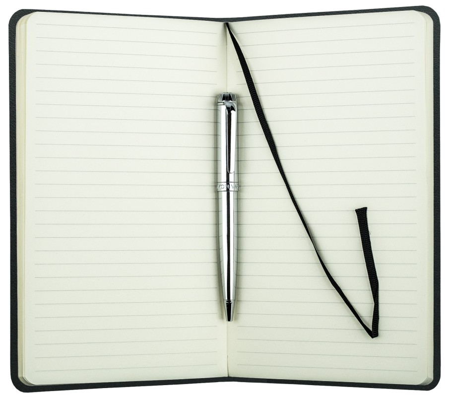 Notizbuch DIN A5 schmal (gebunden) | Echtleder | BOXCALF schwarz