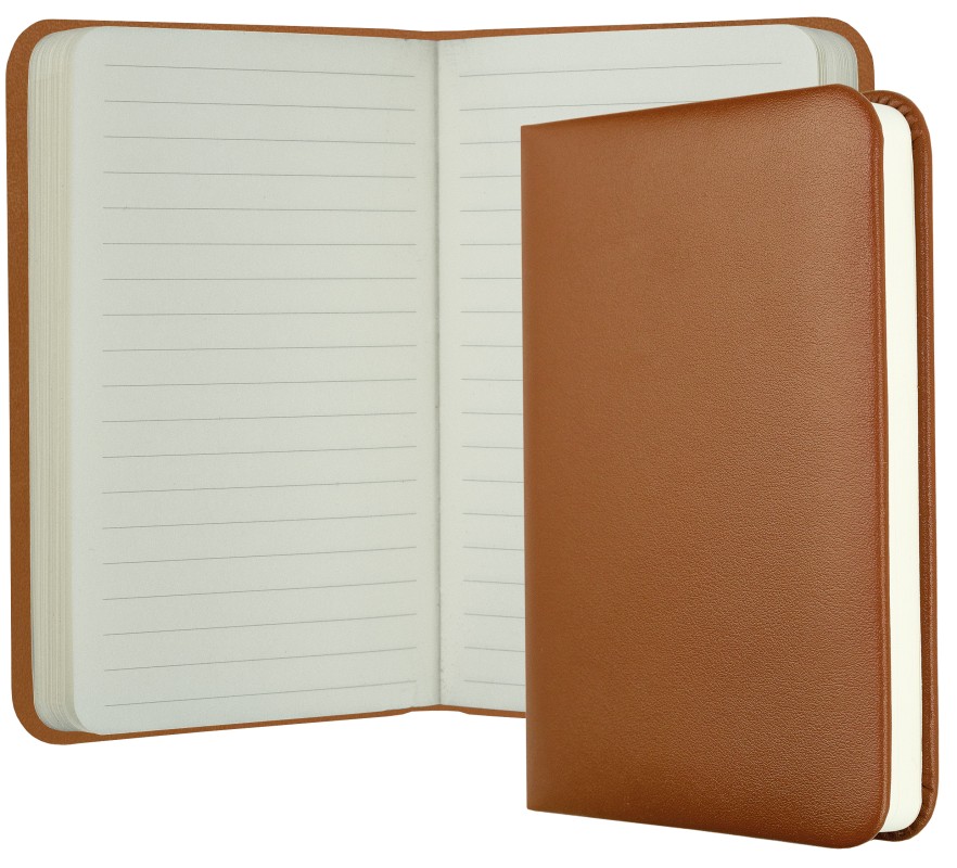 Notizbuch Pocket Format (gebunden) | Echtleder | BOXCALF hellbraun