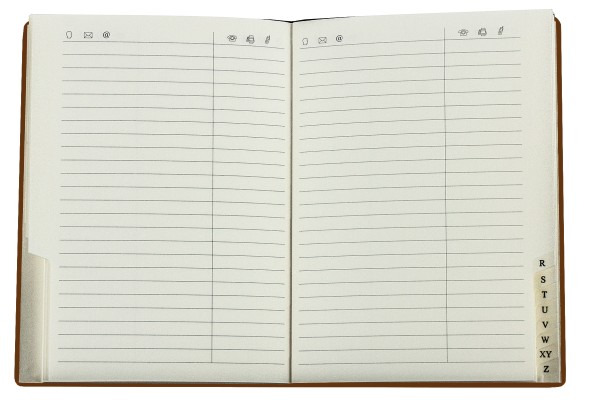 Adressbuch DIN A6 (gebunden) PREMIUM LEDER BOXCALF cuoiobraun (glatt)