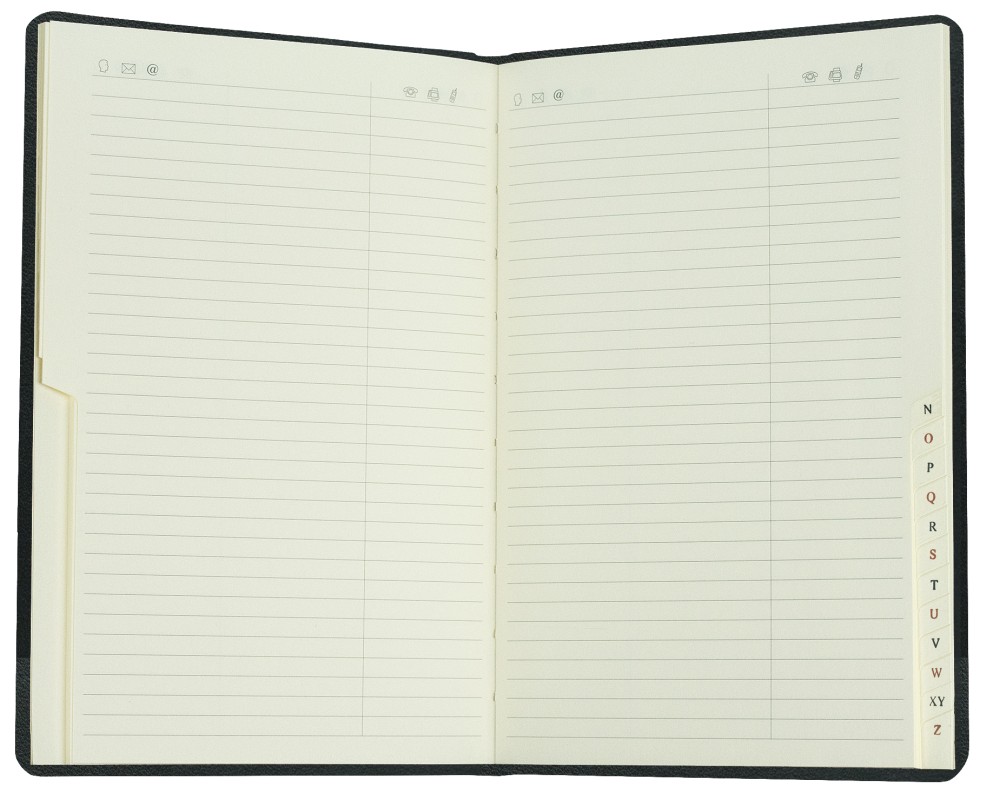 Adressbuch DIN A5 (gebunden) | Echtleder | BOXCALF schwarz