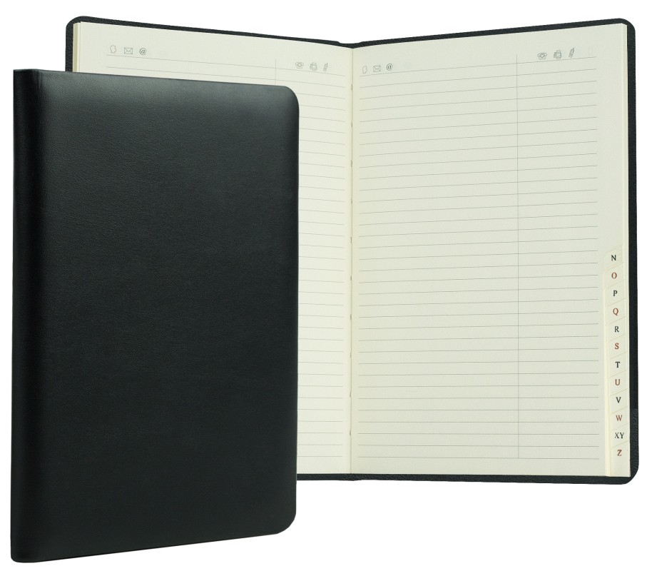 Adressbuch DIN A5 (gebunden) | Echtleder | BOXCALF schwarz