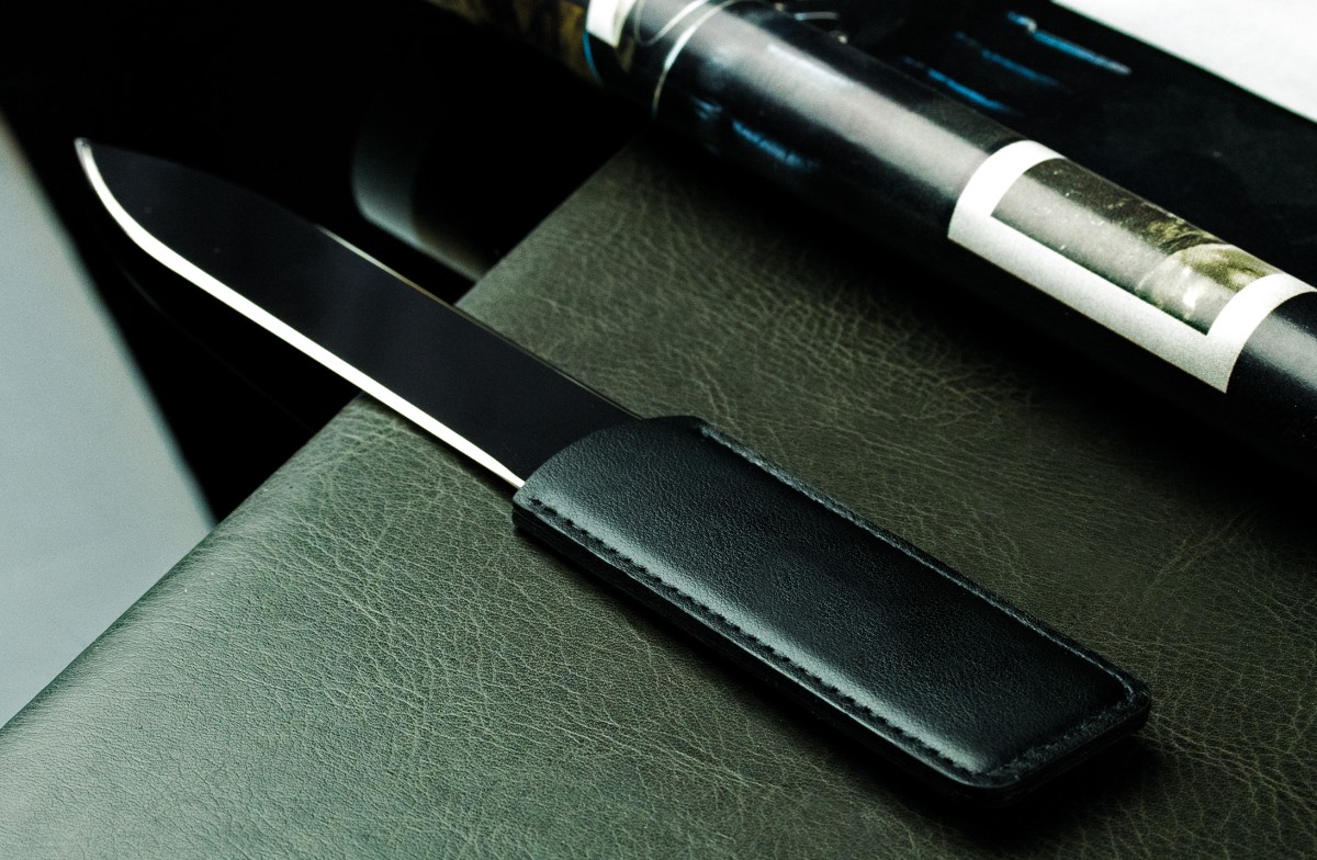 Brieföffner PREMIUM LEDER BOXCALF schwarz (glatt)