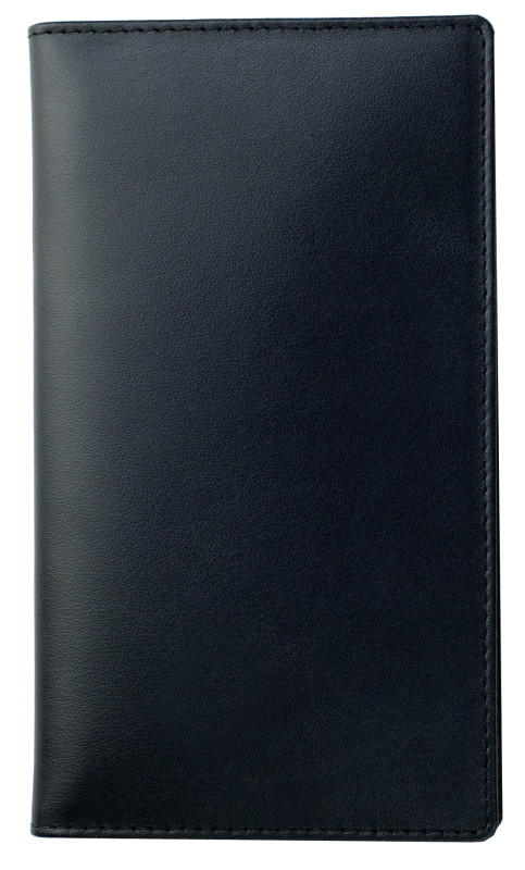 Leporello Faltkalender deutsch 2027 PREMIUM LEDER BOXCALF schwarz (glatt)