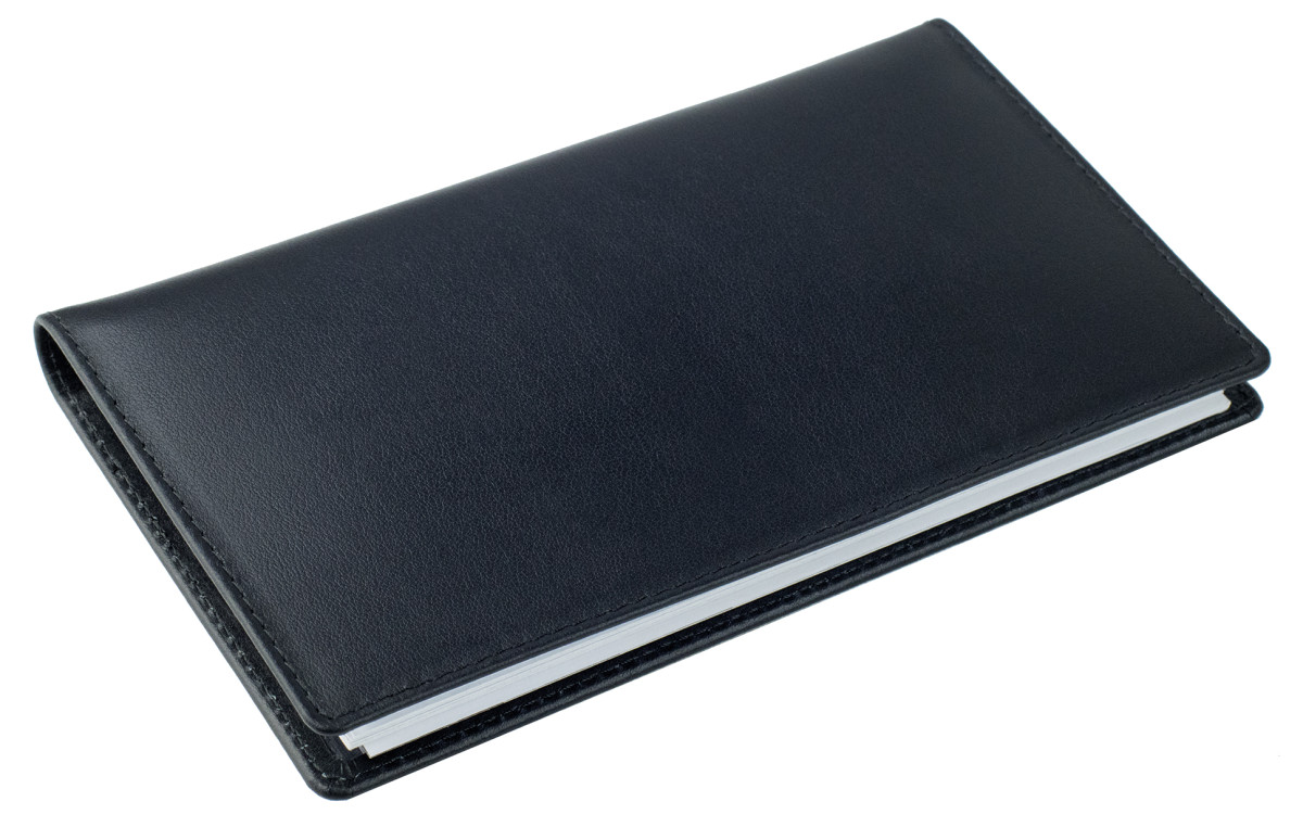Leporello Faltkalender deutsch 2027 PREMIUM LEDER BOXCALF schwarz (glatt)