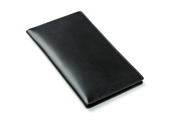 Leporello Faltkalender deutsch 2025 + 2026 - PREMIUM LEDER BOXCALF schwarz (glatt)