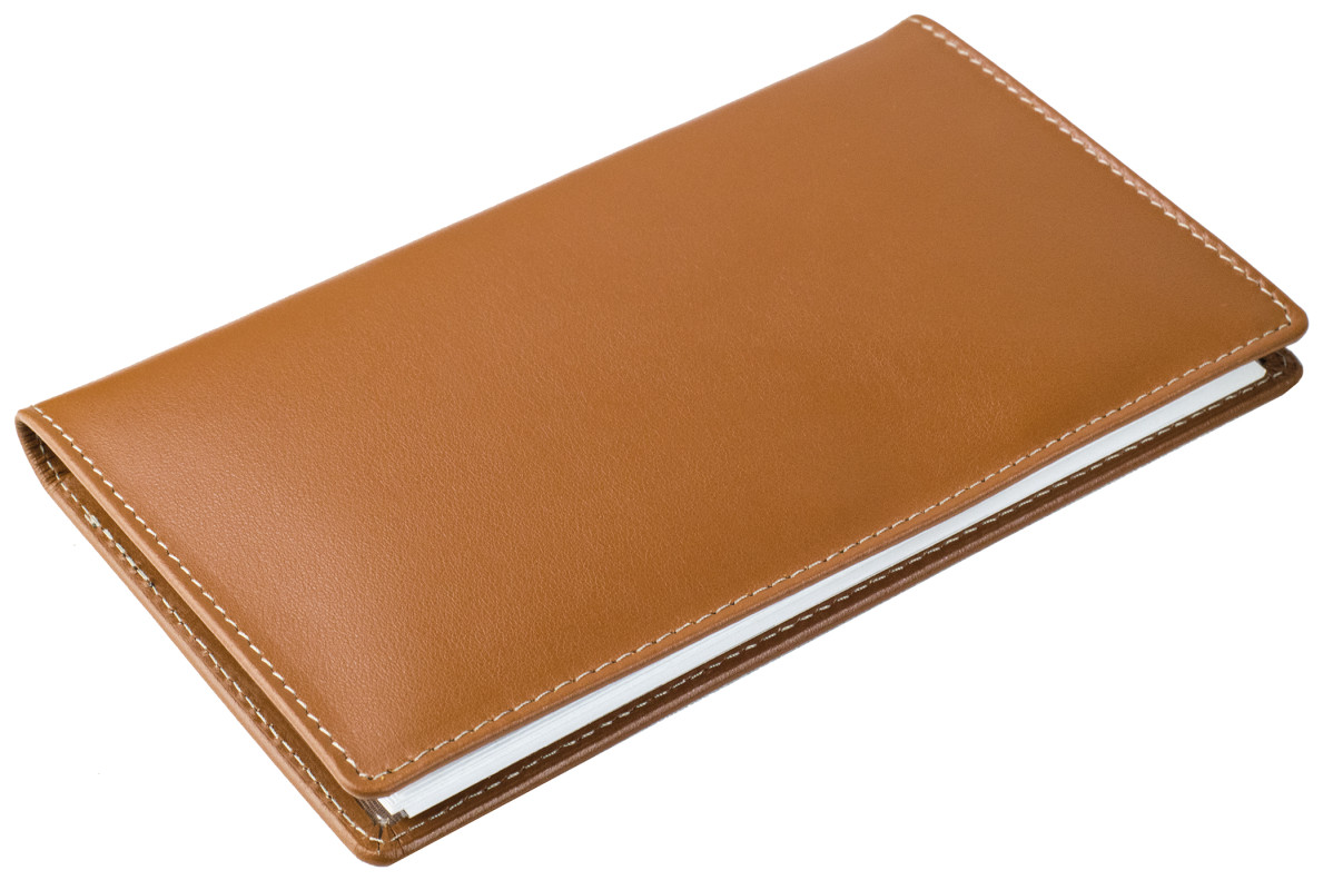 Leporello Faltkalender deutsch 2027 PREMIUM LEDER BOXCALF cuoiobraun (glatt)