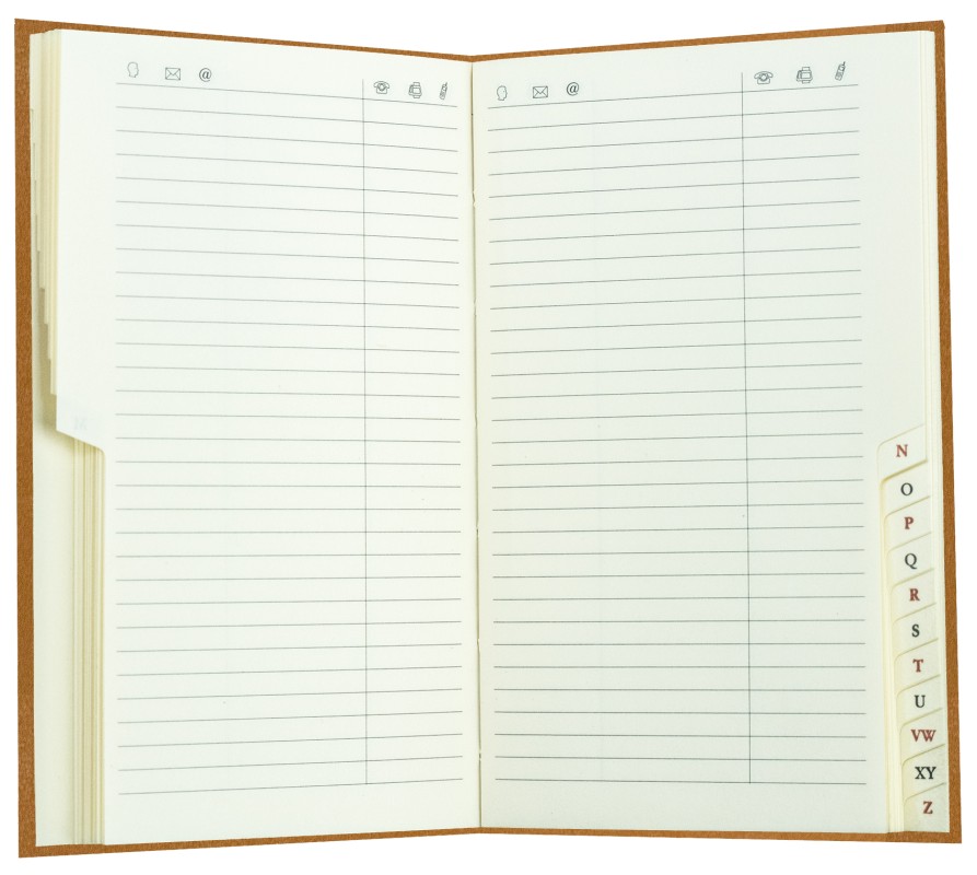 Adressbuch Pocket Format (gebunden) | Echtleder | BOXCALF hellbraun