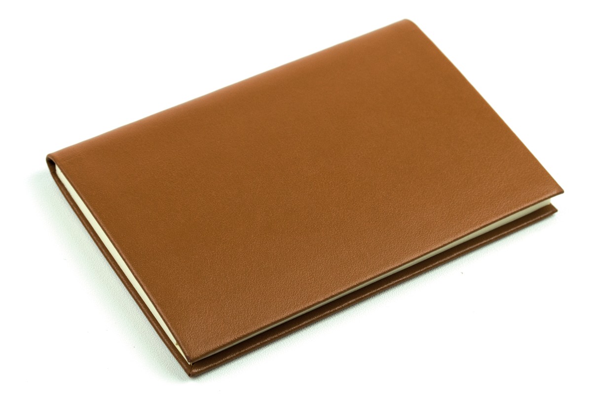 Adressbuch Pocket Format (gebunden) | Echtleder | BOXCALF hellbraun