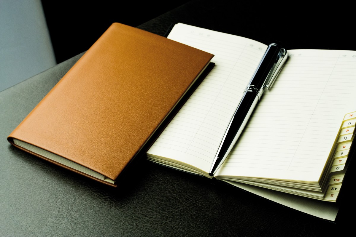 Adressbuch Pocket Format (gebunden) | Echtleder | BOXCALF hellbraun